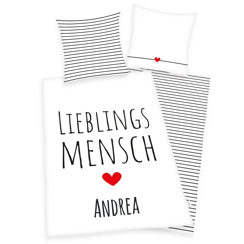 LIEBLINGSMENSCH Bettwäsche mit Namen 135x200cm