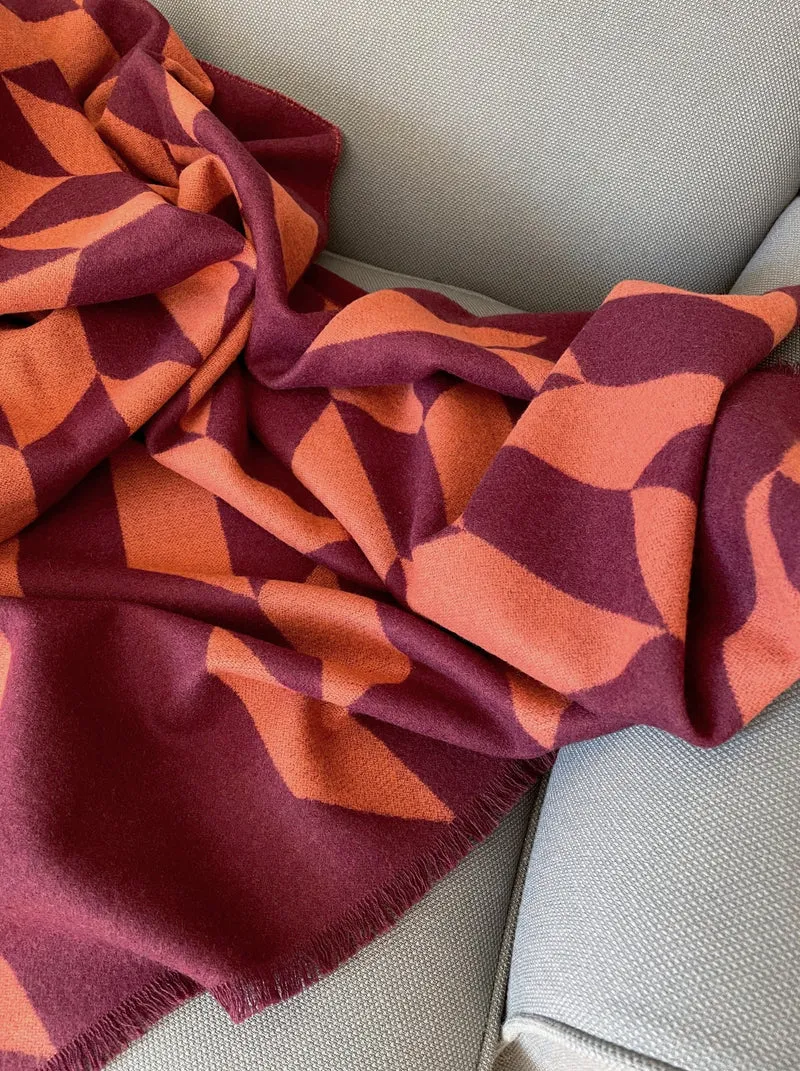 Wolldecke aus Extra Fine Merino "Burnt Leaves"