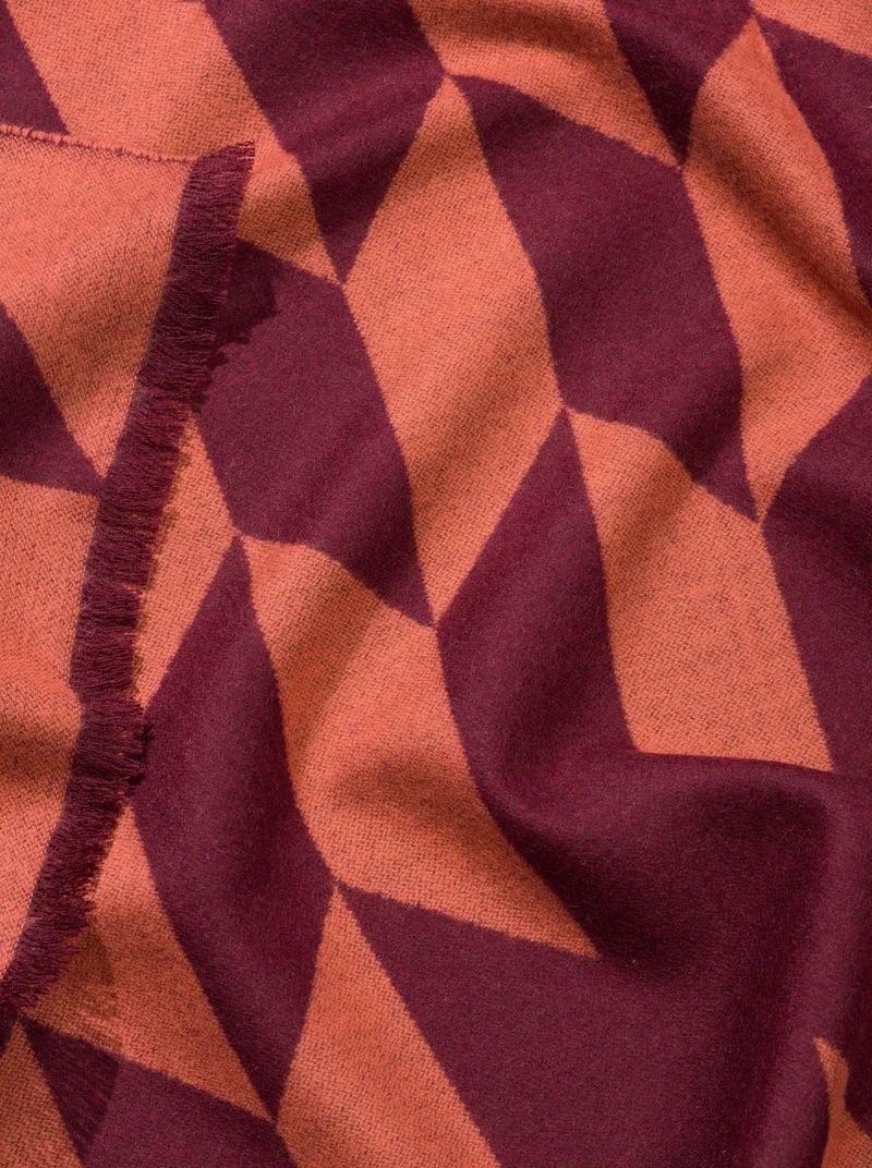 Wolldecke aus Extra Fine Merino "Burnt Leaves"