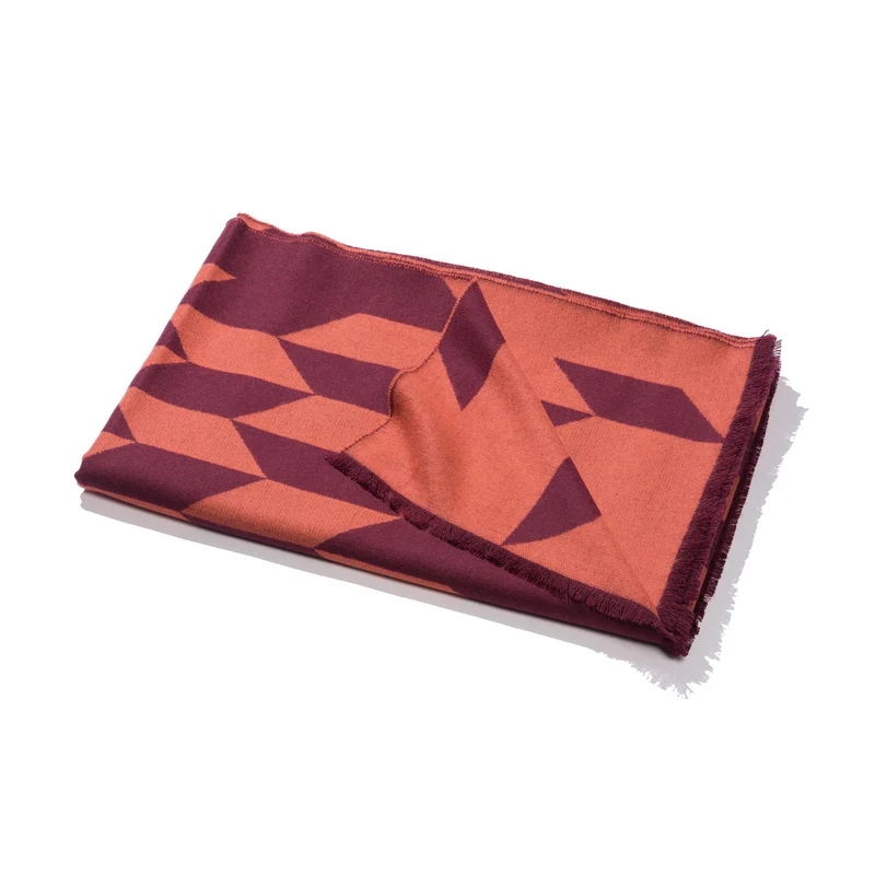 Wolldecke aus Extra Fine Merino "Burnt Leaves"