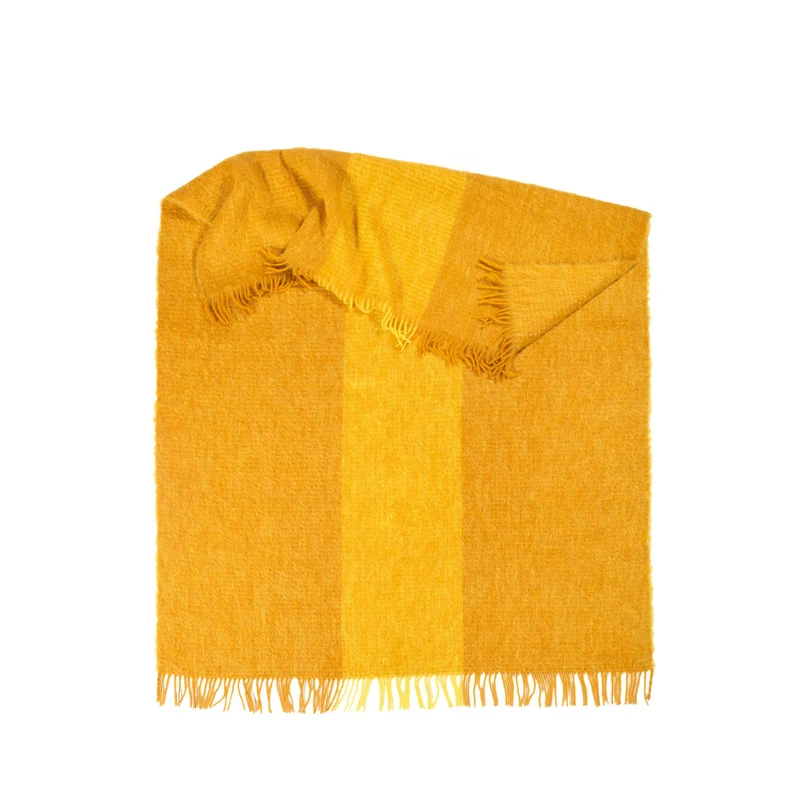 Mohairdecke aus Mohair und Wolle "Gleaming Yellow"