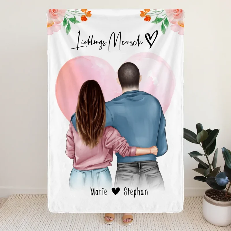Personalisierte Decke mit Paar (stehend)