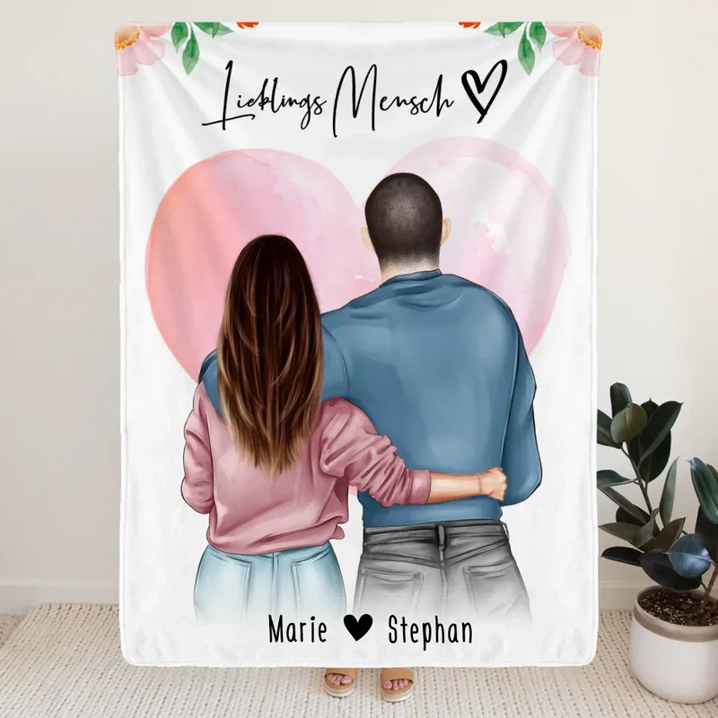 Personalisierte Decke mit Paar (stehend)