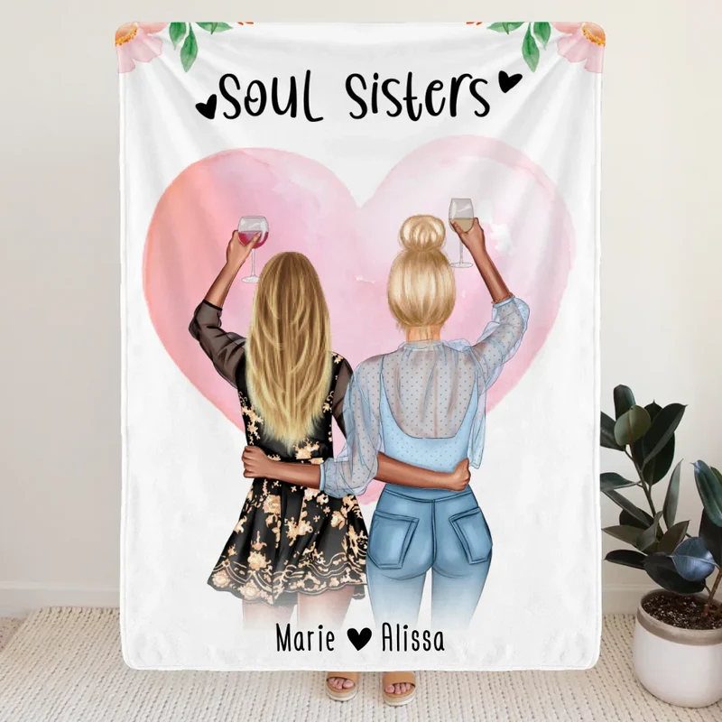 Personalisierte Decke - Beste Freundin (2 Freundinnen) - Best Friends