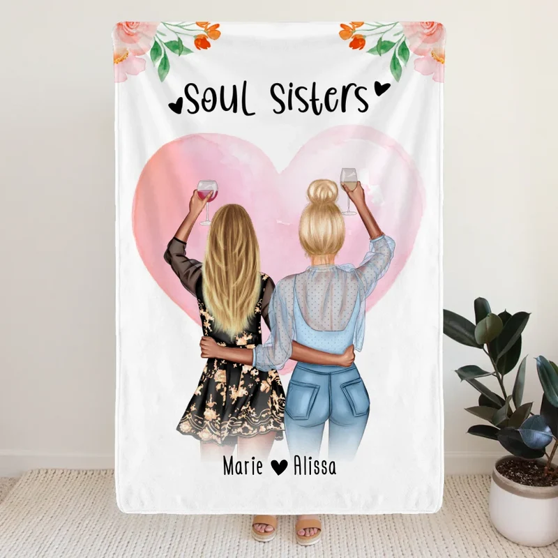 Personalisierte Decke - Beste Freundin (2 Freundinnen) - Best Friends