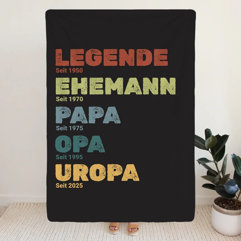 Personalisierte Decke - Legende, Ehemann, Papa und mehr