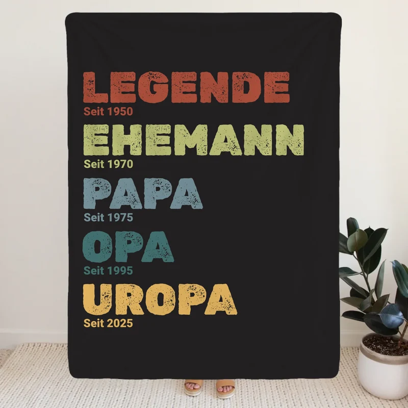 Personalisierte Decke - Legende, Ehemann, Papa und mehr