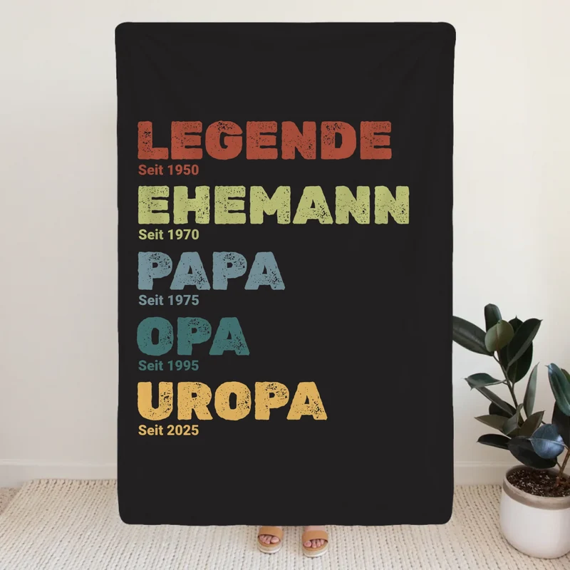 Personalisierte Decke - Legende, Ehemann, Papa und mehr