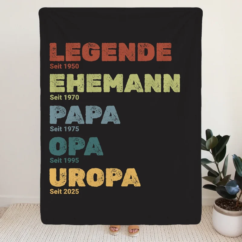 Personalisierte Decke - Legende, Ehemann, Papa und mehr