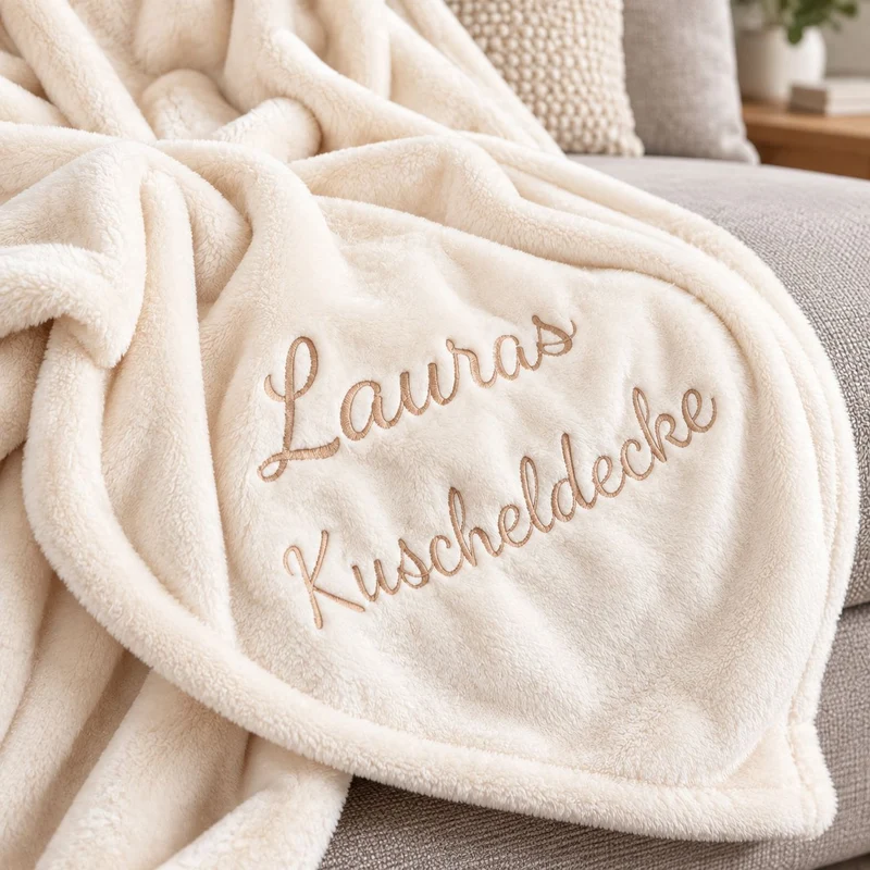 Premium Wohndecke mit Namen