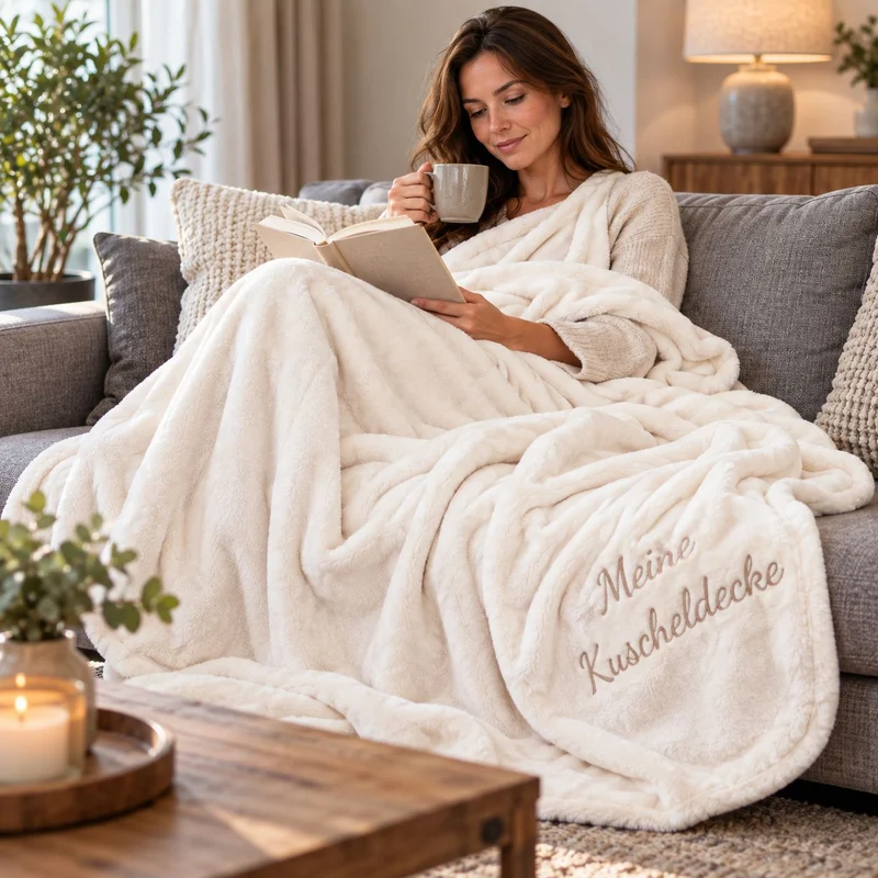 Premium Wohndecke mit Namen