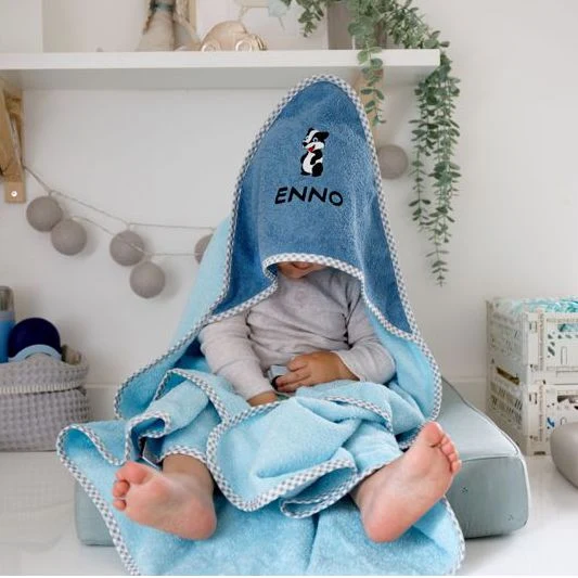 Wolimbo Jungen Kapuzenhandtuch mit Namen und Motiv