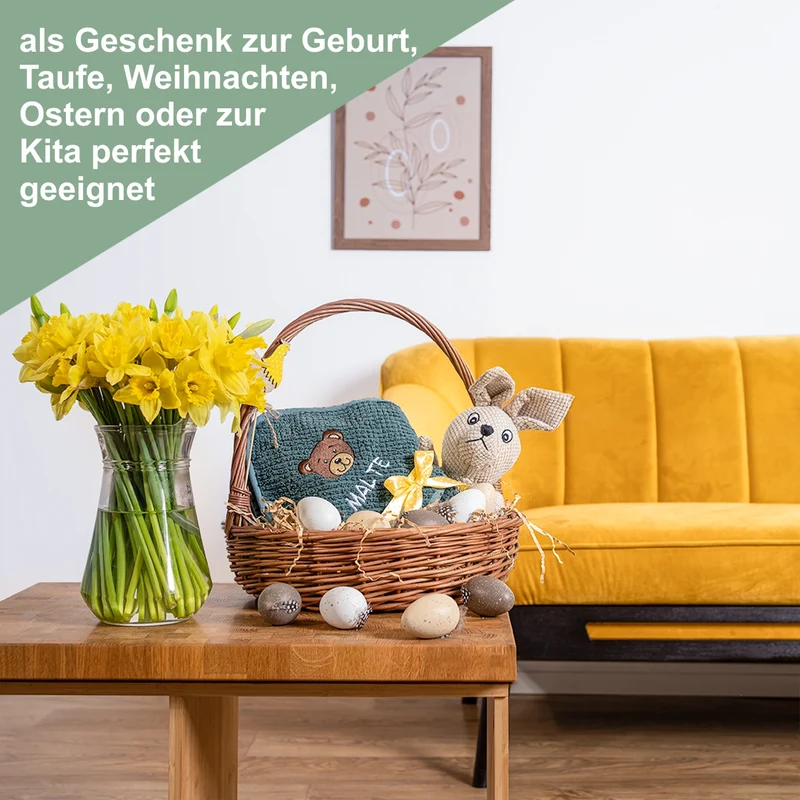 Wolimbo Jungen Kapuzenhandtuch mit Namen und Motiv