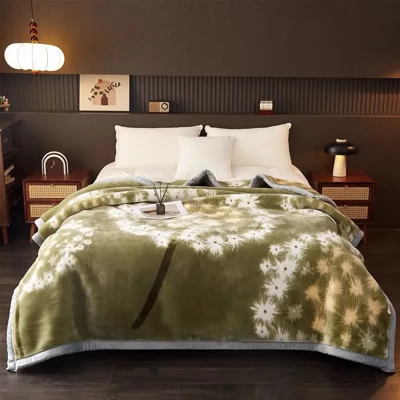 Kuschelige Fleecedecke mit Löwenzahn-Motiv