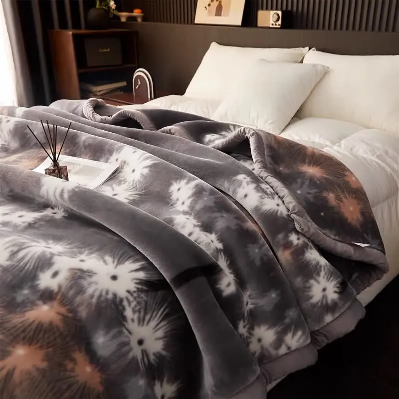 Kuschelige Fleecedecke mit Löwenzahn-Motiv