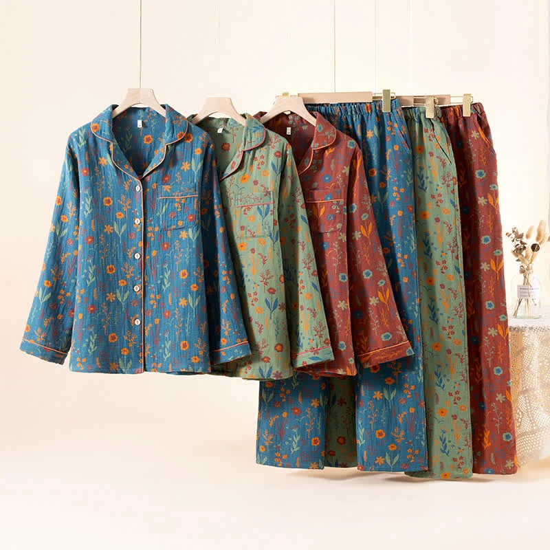 Gartenblüte Baumwoll-Loungewear-Set