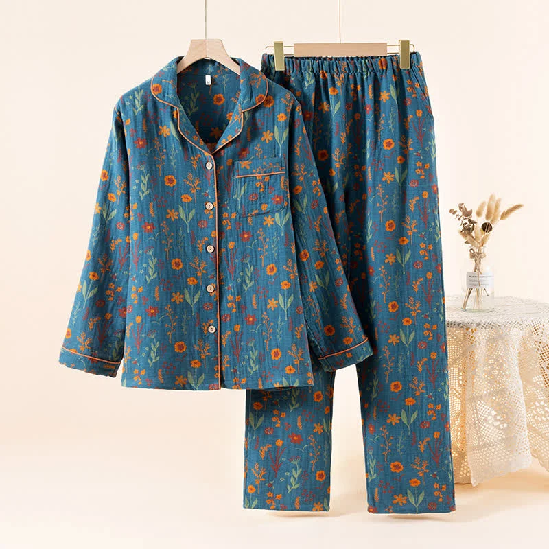 Gartenblüte Baumwoll-Loungewear-Set