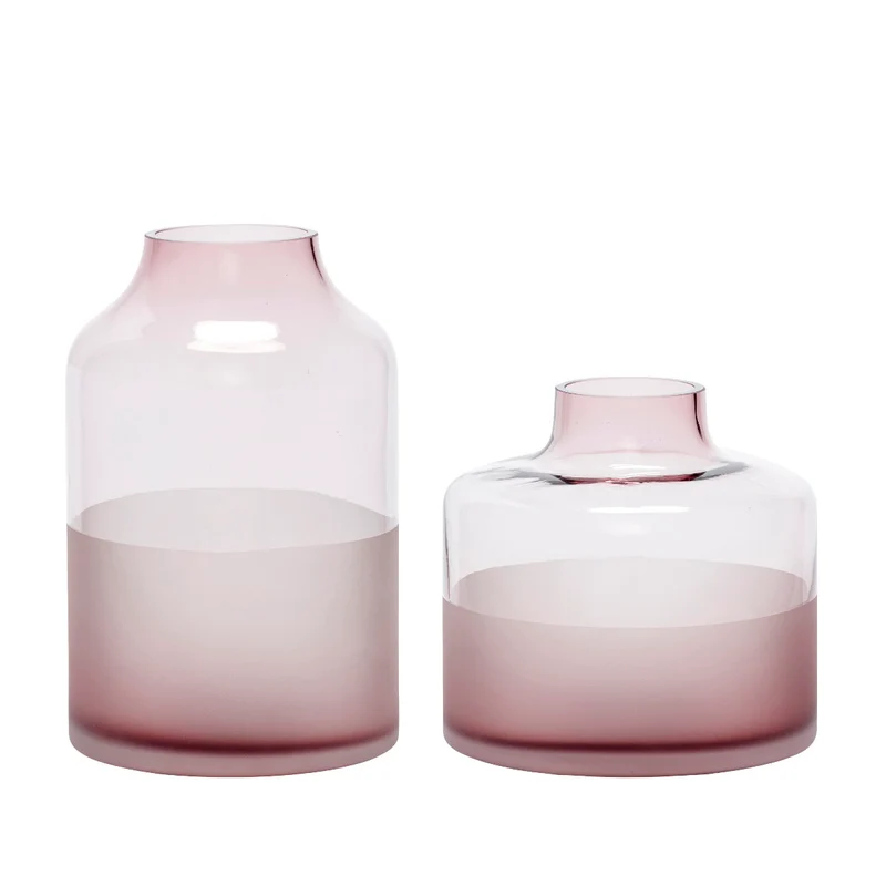 Hübsch Vase, rosa, 2er Set