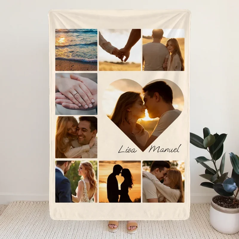 Personalisierte Decke - Paar Fotocollage