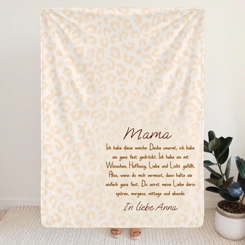 Personalisierte Decke - Ich habe diese Decke umarmt... - Mama/Oma Decke