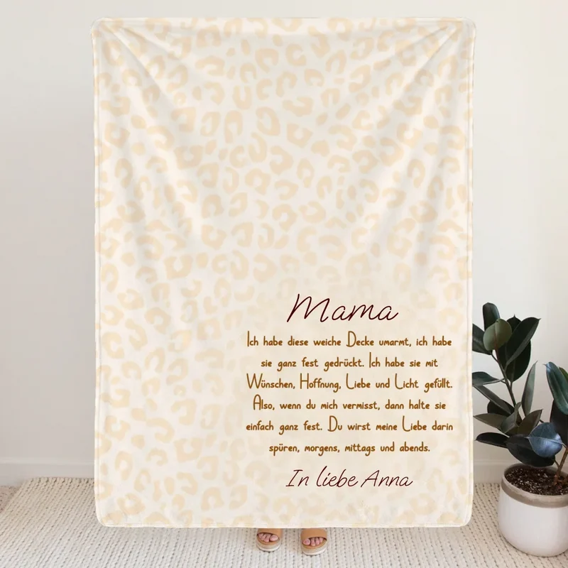 Personalisierte Decke - Ich habe diese Decke umarmt... - Mama/Oma Decke
