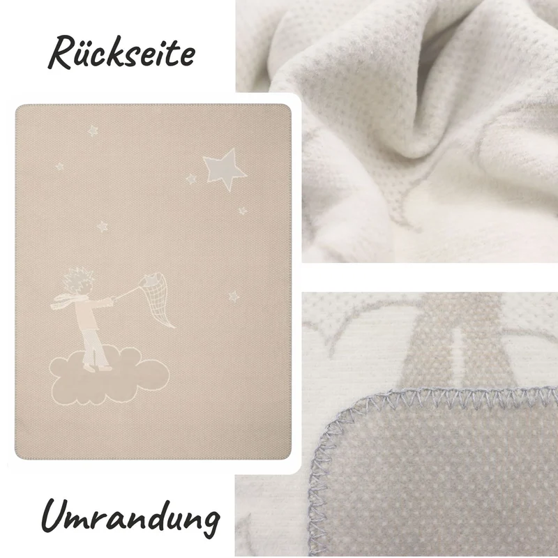 Kinder- & Babydecke mit Namen 75x100 cm – Made in Germany - Bauwoll-Mix
