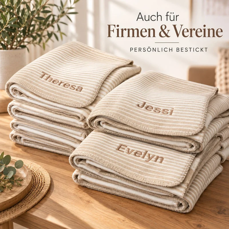 Wohndecke 150x200 cm - Baumwollmix -MADE IN GERMANY- mit Namen bestickt