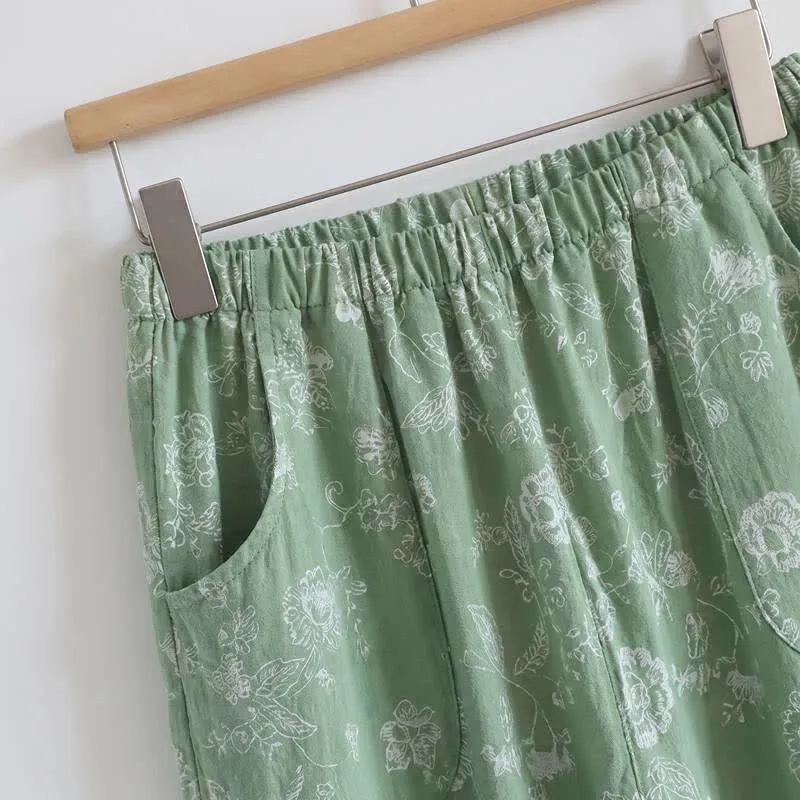 Elegantes Pyjama-Set aus Baumwollgaze mit Froschknöpfen