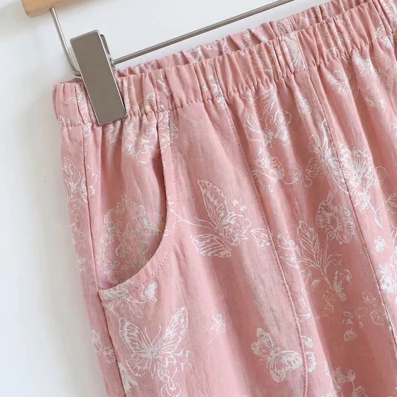 Elegantes Pyjama-Set aus Baumwollgaze mit Froschknöpfen