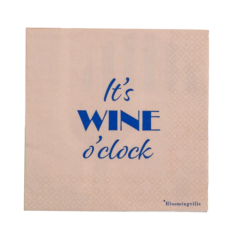 Wine Serviette, Blue, FSC® Mix, Papier