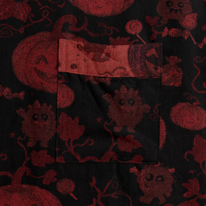 Rot-schwarzer Halloween-Monster-Baumwollkimono