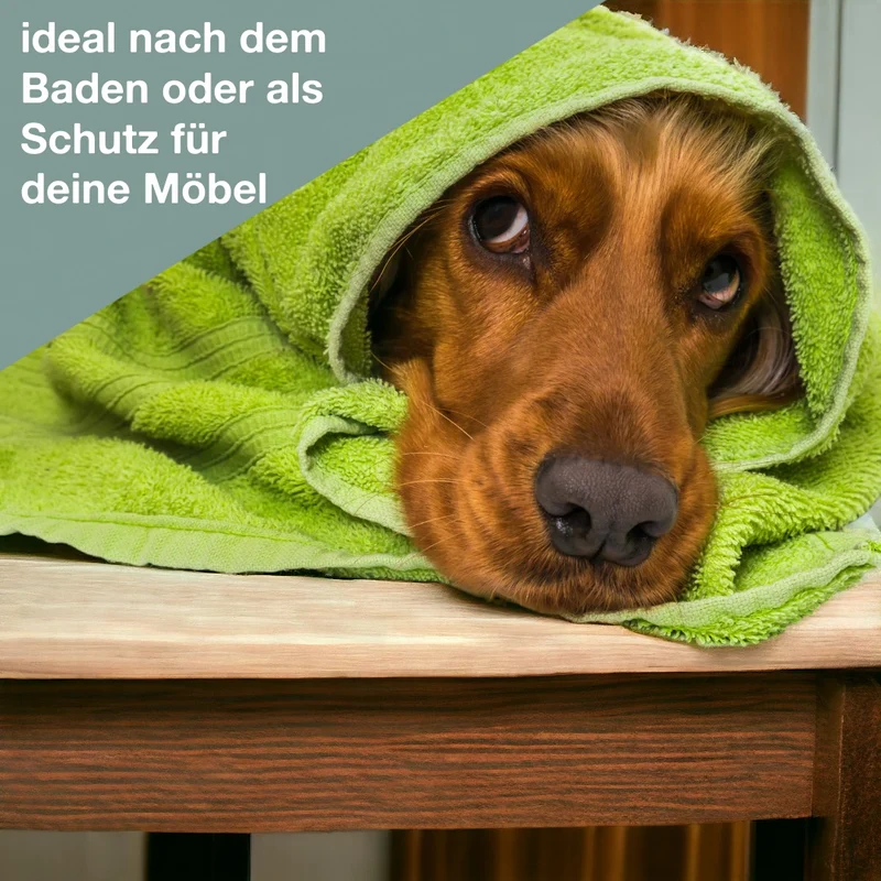 Hundehandtuch mit Namen und Motiv bestickt verschiedene Größen und Farben