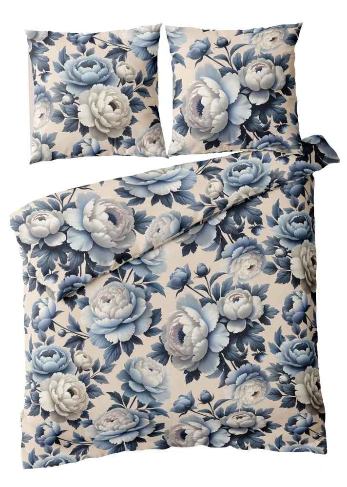 Living Dreams Feinsatin-Bettwäsche Creme/Flower