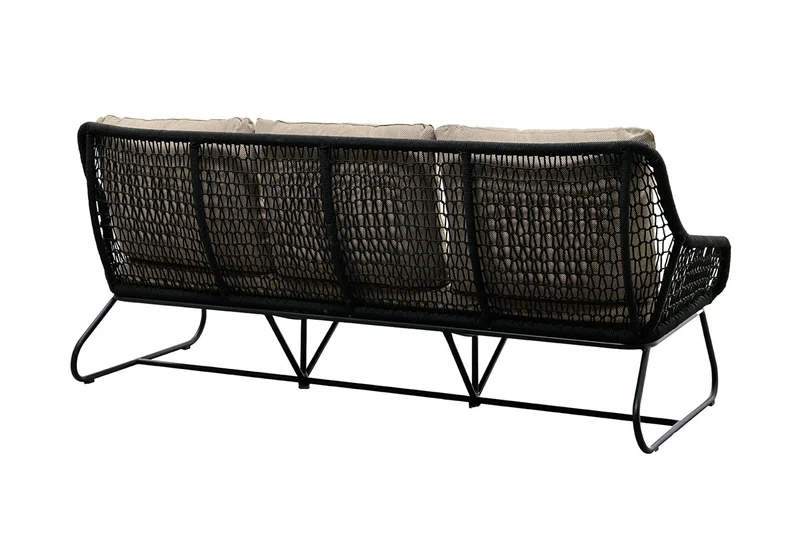 Zeo Living 3-Sitzer Sofa "Portofino" schwarz/taupe