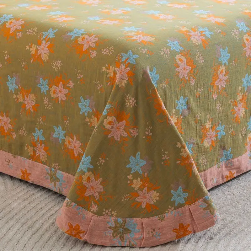 Bettwäsche-Set aus Baumwolle mit Apfelblütenmuster