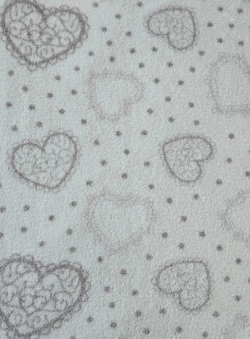 Kuscheldecke Decke Tagesdecke Herz 150x200 cm Creme Grau Beige Rot Wohndecke