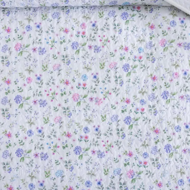Aquarell-Wildblumen-Baumwoll-Quilt-Set
