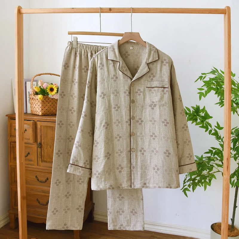 Heritage Baumwollgaze karierter Pyjama-Set