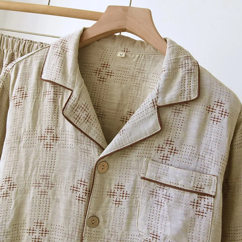 Heritage Baumwollgaze karierter Pyjama-Set