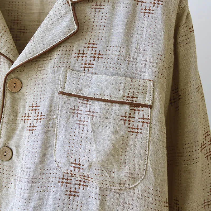 Heritage Baumwollgaze karierter Pyjama-Set
