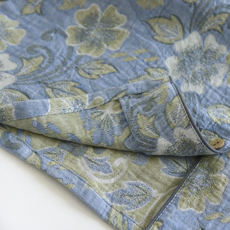 Luftiges Loungewear-Set aus Baumwollgaze mit Blumenmuster