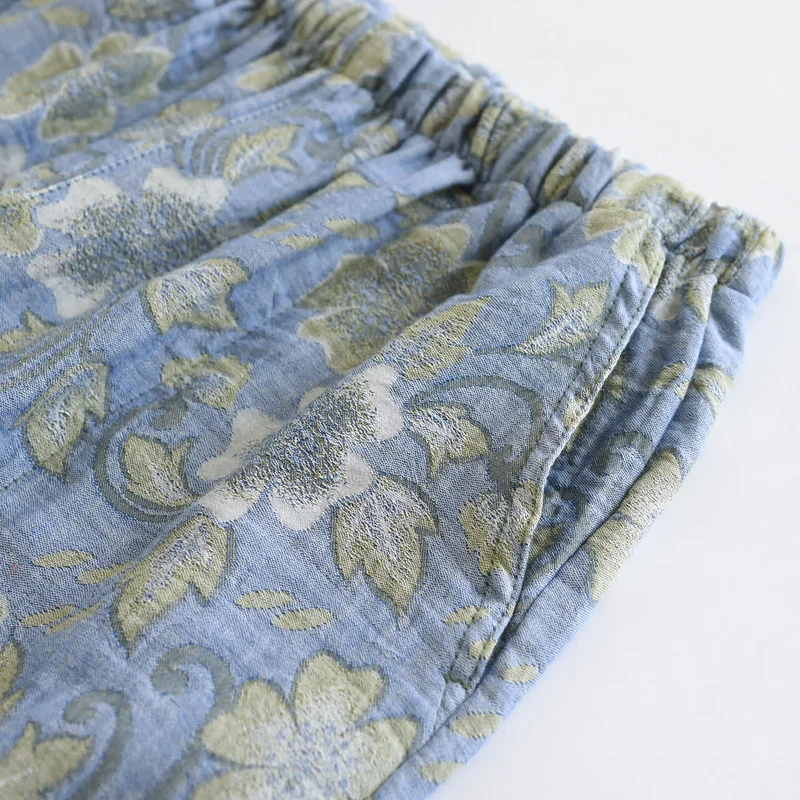 Luftiges Loungewear-Set aus Baumwollgaze mit Blumenmuster