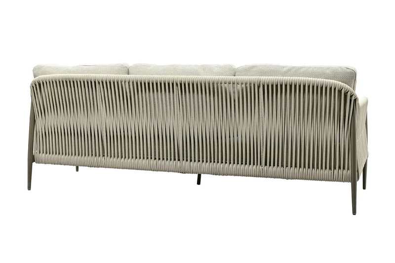 Zeo Living 3-Sitzer Sofa "Tango" taupe/natur