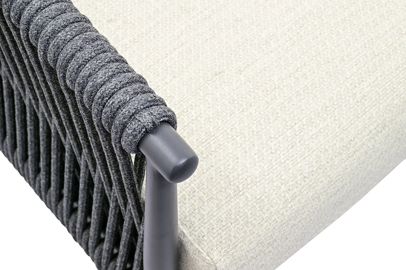 Zeo Living 3-Sitzer Sofa "Tango" anthrazit/natur