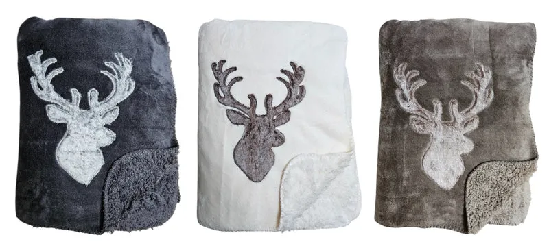 Decke Kuscheldecke Tagesdecke Wohndecke Hirsch Winter 150x200 kuschelig weich