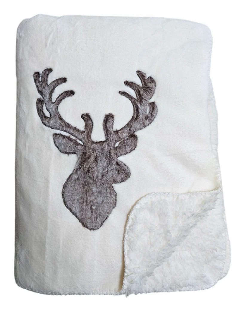 Decke Kuscheldecke Tagesdecke Wohndecke Hirsch Winter 150x200 kuschelig weich