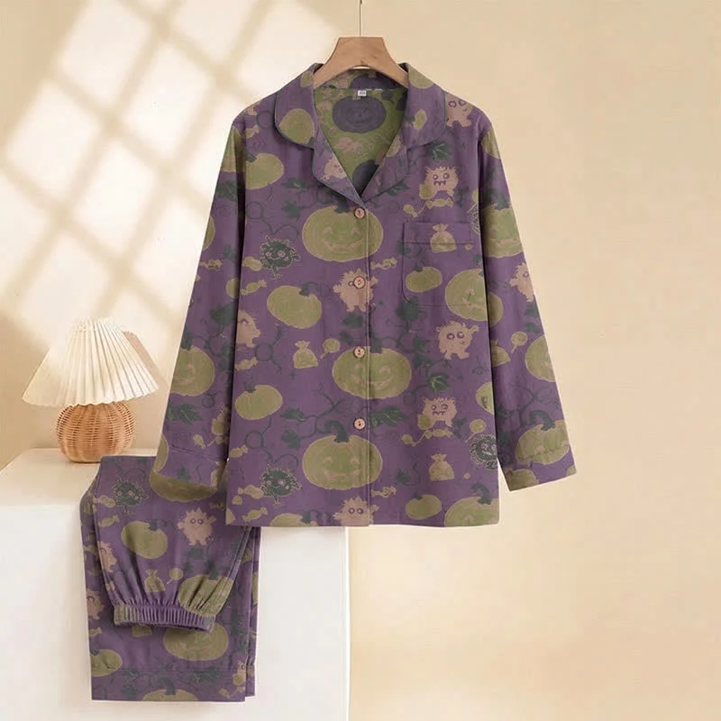 Verspieltes Halloween-Kürbis-Loungewear-Set