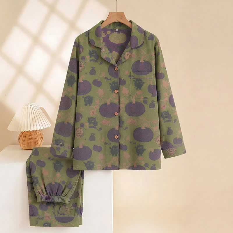 Verspieltes Halloween-Kürbis-Loungewear-Set