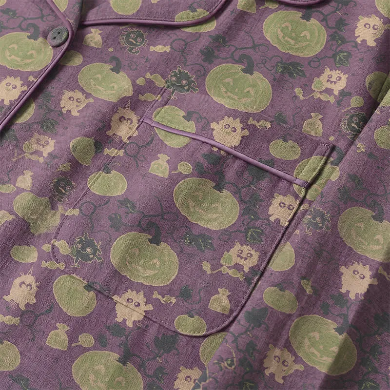 Verspieltes Halloween-Kürbis-Loungewear-Set