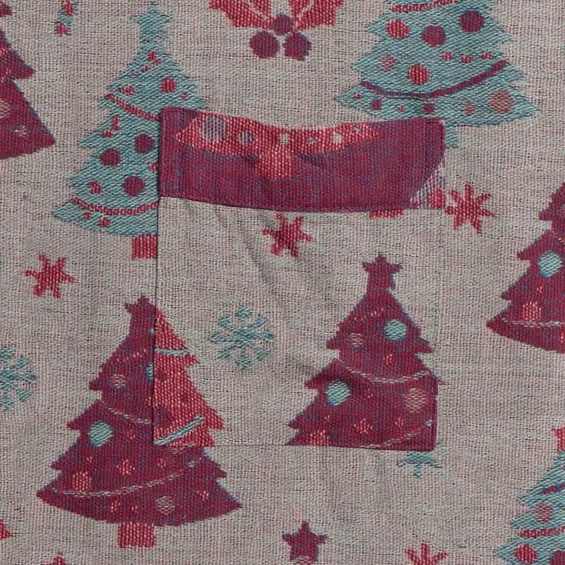 Kimono-Bademantel aus Baumwollgaze mit Weihnachtsbaummotiv